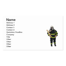 Fireman Holding Child Business Cards