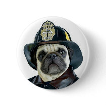 Fireman Pug button