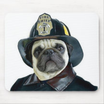 Fireman Pug mousepad