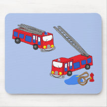 Fireman’s Red Fire Trucks Mouse Pad