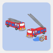 Fireman’s Red Fire Trucks Sticker