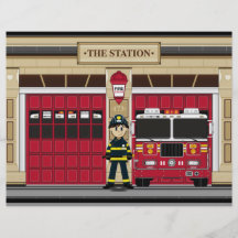 Fireman with Fire Engine Flyer