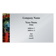 Fireman's Helmet and Jacket  - Platinum Finish Business Card Template