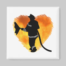 Firemen Love Flames magnets