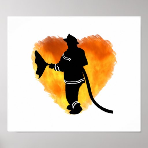 Firemen Love Flames Print