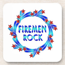 Firemen Rock Red Stars Coasters