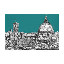 Firenze in turquoise canvas print