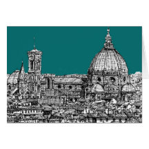 Firenze in turquoise greeting card
