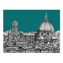 Firenze in turquoise post card