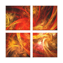Firestorm Abstract Art Quad Canvas Print