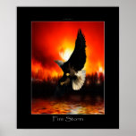 FIRESTORM Bald Eagle Art Poster posters