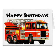Firetruck Birthday Card