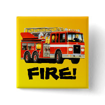 Firetruck Button Badge