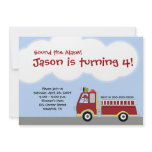 Firetruck Fire Engine Birthday Invitation