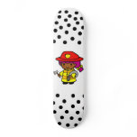Firewoman skateboards