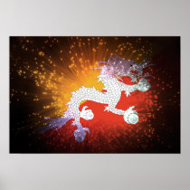 Firework; Bhutan Flag Print