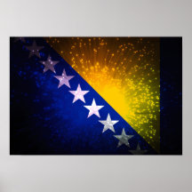 Firework; Bosnia Flag Print