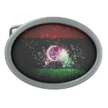 Firework; Libya Flag Oval Belt Buckles