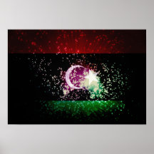 Firework; Libya Flag Print