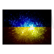 Firework; Ukraine Flag Greeting Card
