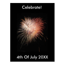 Fireworks 4th July Postcard