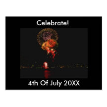 Fireworks 4th July Postcard