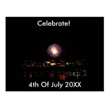 Fireworks 4th July Postcard