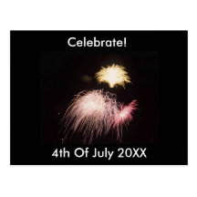 Fireworks 4th July Postcard