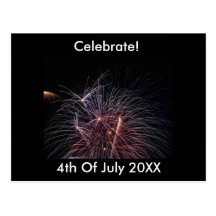 Fireworks 4th July Postcard