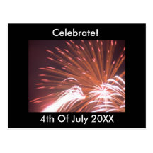 Fireworks 4th July Postcard