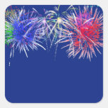 Fireworks Background Square Stickers