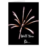 Fireworks Be My Groomsman Invitation Card