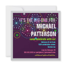 Fireworks Celebration for a BIG Birthday Personalized Invitation