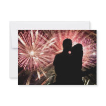Fireworks Couple Kissing Silhouette