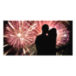 Fireworks Couple Kissing Silhouette