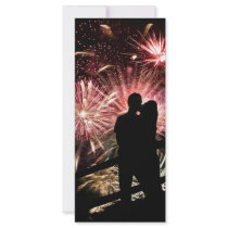 Fireworks Couple Kissing Silhouette