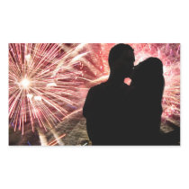 Fireworks Couple Kissing Silhouette