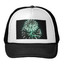 Fireworks Hat July 4th (green fireworks / blk sky)