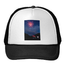 Fireworks over a Mountain Cabin Hat