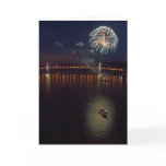Fireworks Over The Hudson River Greeting Cards