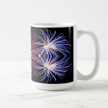 Fireworks red white & blue coffee mug