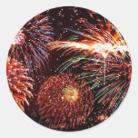 Fireworks Round Stickers