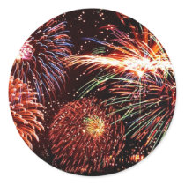 Fireworks Round Stickers