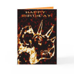 Firey Triceratops Birthday cards