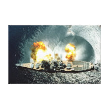 Firing Full Broadside Canvas Gallery Wrapped Canvas