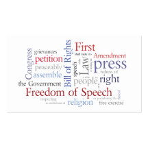 First Amendment Card for Journalist, Lawyer Business Cards