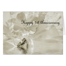 First Anniversary Sepia Card