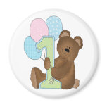 First Birthday Bear & Balloons Fridge Magnets