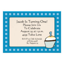 First Birthday Cupcake Party Invitation