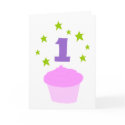 First Birthday Cupcake Party Invitation cards